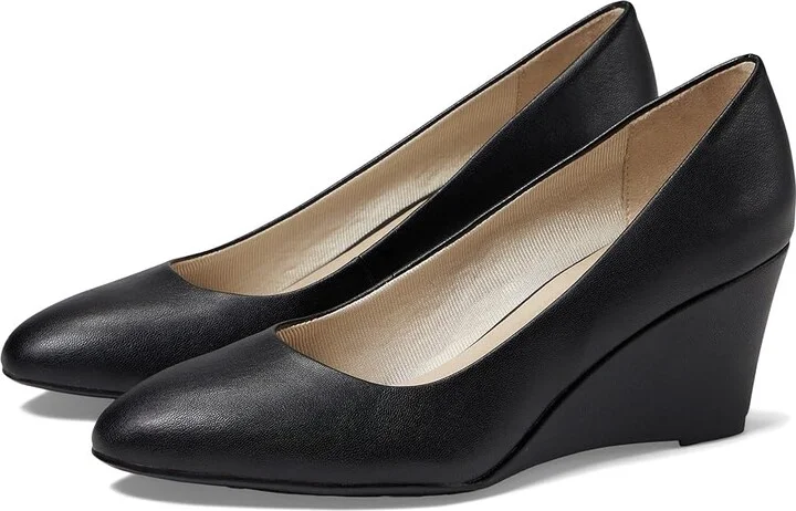 LifeStride Gio Wedge Women's Shoes Black : 9.5 W (C), Synthetic