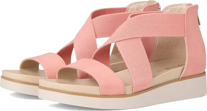 LifeStride Giselle Women's Sandals Coral Pink Faux Leather : 7.5 M (B)