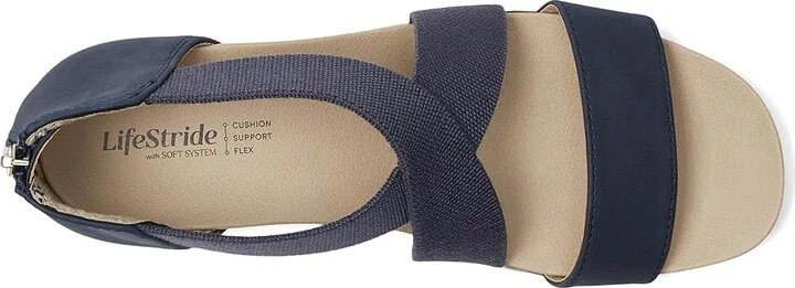 LifeStride Giselle Women's Sandals Lux Navy Faux Leather : 6.5 W (C) - Image 2