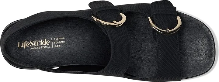 LifeStride Goodie Women's Sandals Black Faux Leather : 8.5 W (C) - Image 2