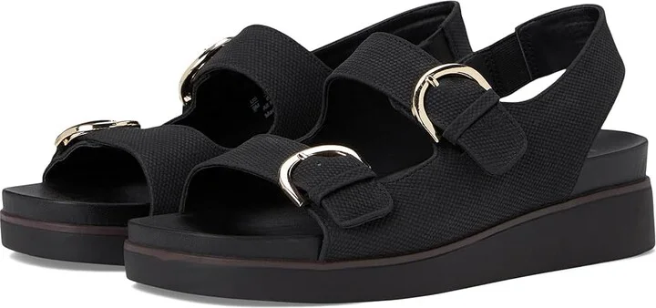 LifeStride Goodie Women's Sandals Black Faux Leather : 8.5 W (C)