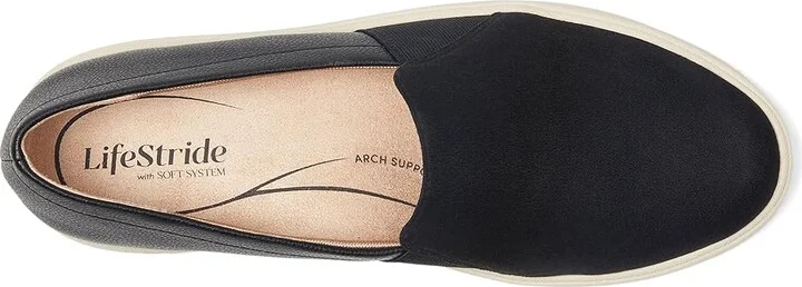 LifeStride Grandeur Loafer/Moc Shoes Women's Flat Shoes Black Microsuede : 11 M (B), Synthetic - Image 2