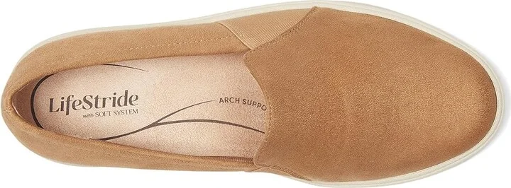 LifeStride Grandeur Loafer/Moc Shoes Women's Flat Shoes Honey Tan Microsuede : 9.5 W (C), Synthetic - Image 2