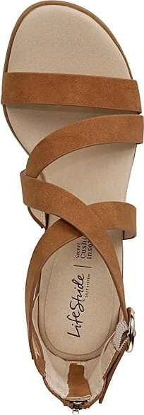 LifeStride Heritage Strappy Block Heel Dress Sandals Women's Sandals Tan : 8.5 M (B), Leather/Rubber - Image 2