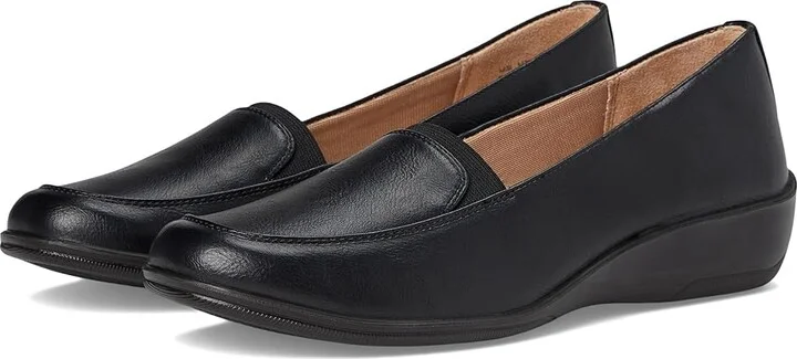 LifeStride Ida Women's Flat Shoes Black : 9 W (C), Leather