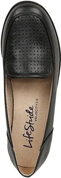 LifeStride India Loafers Women's Flat Shoes Black : 7.5 M (B), Leather - Image 2