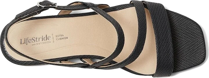 LifeStride Janet Women's Sandals Black Faux Leather : 8 M (B), Synthetic - Image 2