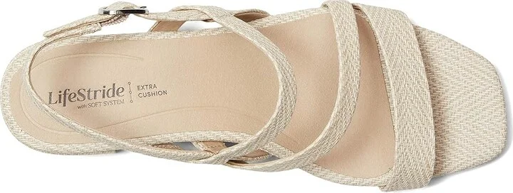 LifeStride Janet Women's Sandals Bone Faux Leather : 11 M (B), Synthetic - Image 2