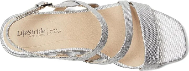 LifeStride Janet Women's Sandals Silver Faux Leather : 6.5 M (B), Synthetic - Image 2