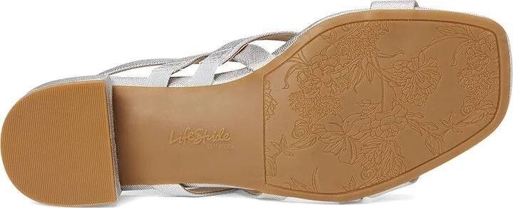 LifeStride Janet Women's Sandals Silver Faux Leather : 6.5 M (B), Synthetic - Image 3