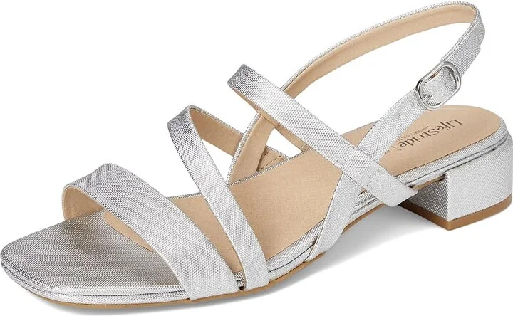 LifeStride Janet Women's Sandals Silver Faux Leather : 6.5 M (B), Synthetic - Image 5