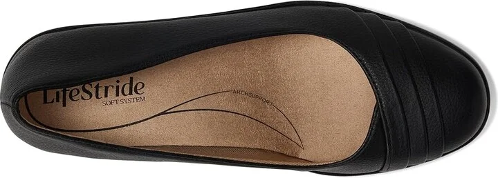 LifeStride Jenna Slip-On Women's Flat Shoes Black : 5 M (B), Leather - Image 2