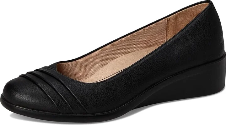 LifeStride Jenna Slip-On Women's Flat Shoes Black : 5 M (B), Leather - Image 5