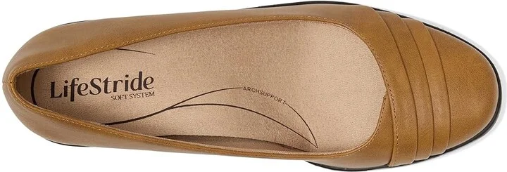 LifeStride Jenna Slip-On Women's Flat Shoes Tan : 8.5 M (B), Leather - Image 2