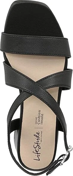 LifeStride Jordan Strappy Heeled Sandals Women's Sandals Black : 6 M (B), Leather/Rubber - Image 2