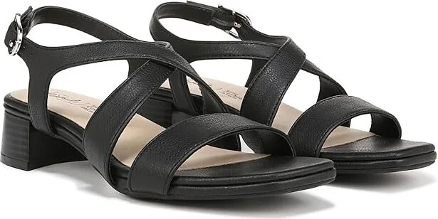 LifeStride Jordan Strappy Heeled Sandals Women's Sandals Black : 6 M (B), Leather/Rubber
