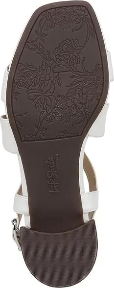 LifeStride Jordan Strappy Heeled Sandals Women's Sandals Bright White : 7.5 W (C), Leather/Rubber - Image 3