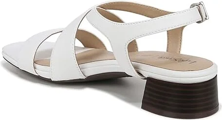 LifeStride Jordan Strappy Heeled Sandals Women's Sandals Bright White : 7.5 W (C), Leather/Rubber - Image 4