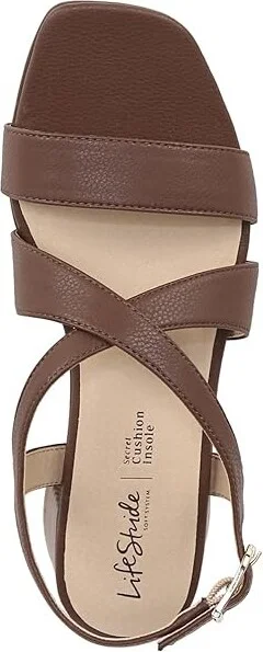 LifeStride Jordan Strappy Heeled Sandals Women's Sandals Tan : 9.5 M (B), Leather/Rubber - Image 2