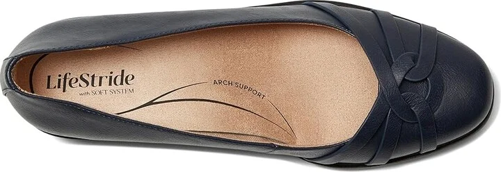 LifeStride Jorie Skimmers Women's Flat Shoes Lux Navy Faux Leather : 10 M (B) - Image 2