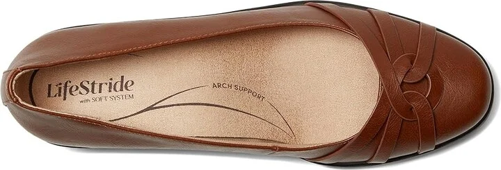 LifeStride Jorie Skimmers Women's Flat Shoes Walnut Faux Leather : 6 M (B) - Image 2
