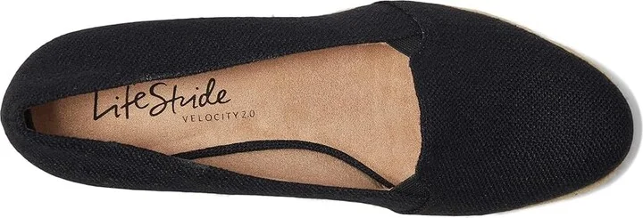LifeStride Kamilla Espadrille Shoes Women's Wedge Shoes Black Linen : 7.5 W (C) - Image 2