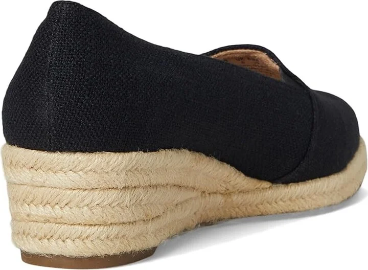 LifeStride Kamilla Espadrille Shoes Women's Wedge Shoes Black Linen : 7.5 W (C) - Image 4