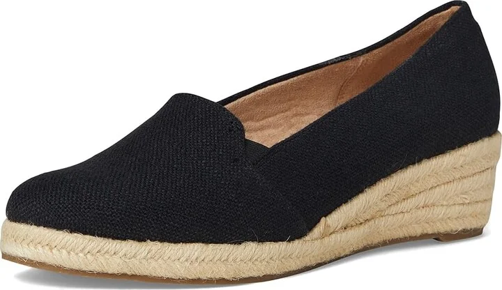 LifeStride Kamilla Espadrille Shoes Women's Wedge Shoes Black Linen : 7.5 W (C) - Image 5