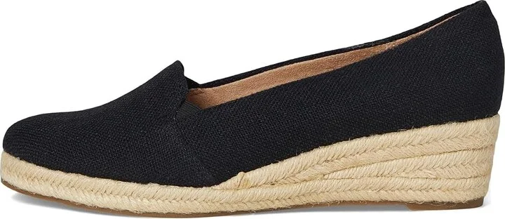 LifeStride Kamilla Espadrille Shoes Women's Wedge Shoes Black Linen : 7.5 W (C) - Image 6