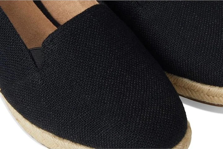 LifeStride Kamilla Espadrille Shoes Women's Wedge Shoes Black Linen : 7.5 W (C) - Image 7