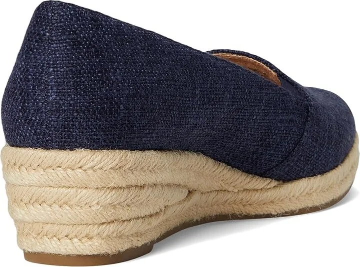 LifeStride Kamilla Espadrille Shoes Women's Wedge Shoes Lux Navy Linen : 6 W (C) - Image 4