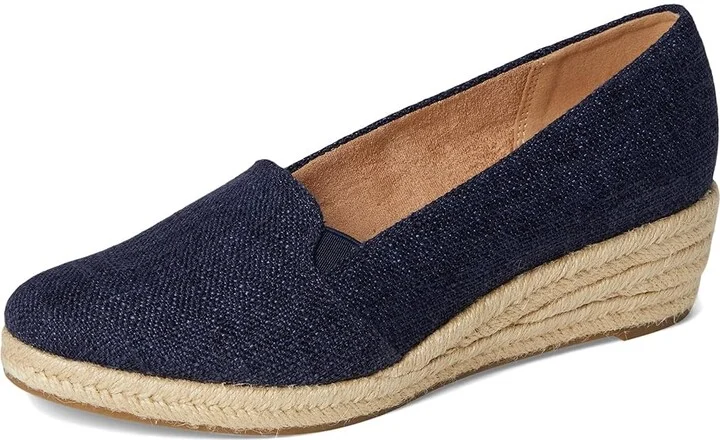 LifeStride Kamilla Espadrille Shoes Women's Wedge Shoes Lux Navy Linen : 6 W (C) - Image 5
