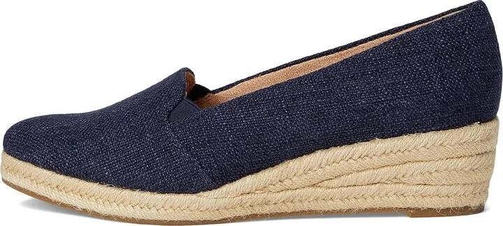 LifeStride Kamilla Espadrille Shoes Women's Wedge Shoes Lux Navy Linen : 6 W (C) - Image 6