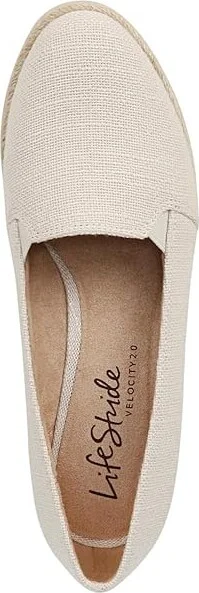 LifeStride Kamilla Wedge Espadrilles Women's Shoes Cream Linen : 8.5 W (C), Polyester - Image 2