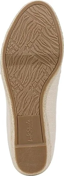 LifeStride Kamilla Wedge Espadrilles Women's Shoes Cream Linen : 8.5 W (C), Polyester - Image 3