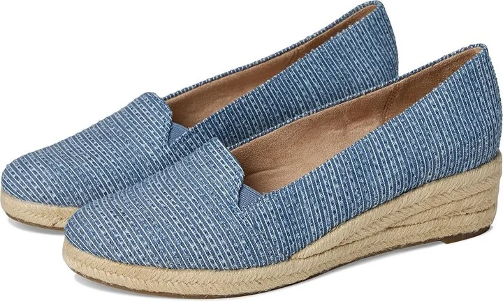 LifeStride Kamilla Wedge Espadrilles Women's Shoes Denim Blue : 11 M (B), Polyester