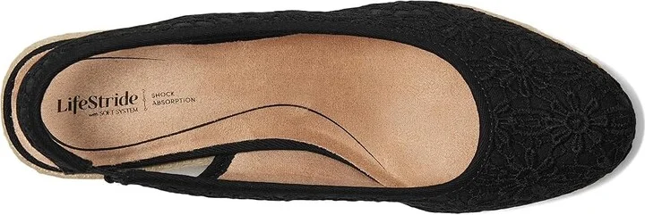 LifeStride Kayden Espadrille High Women's Heels Black Fabric : 7 M (B), Leather - Image 2