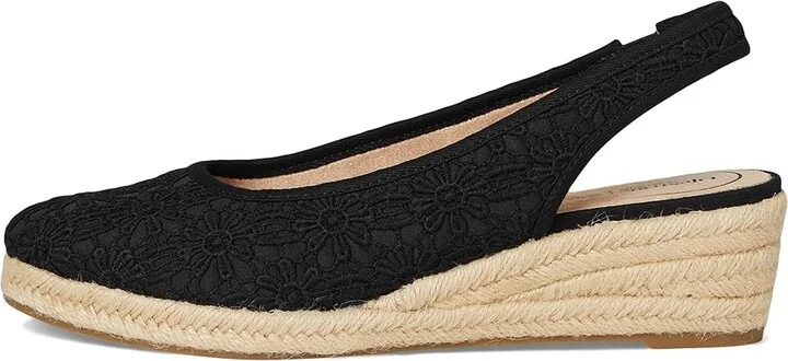 LifeStride Kayden Espadrille High Women's Heels Black Fabric : 7 M (B), Leather - Image 6