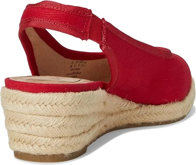 LifeStride Kayden Espadrille High Women's Heels Fire Red Fabric : 8.5 W (C), Leather - Image 4