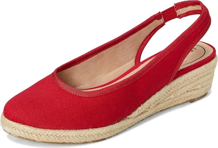 LifeStride Kayden Espadrille High Women's Heels Fire Red Fabric : 8.5 W (C), Leather - Image 5