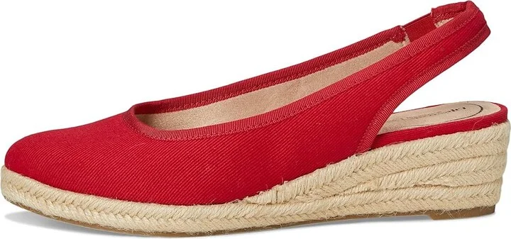 LifeStride Kayden Espadrille High Women's Heels Fire Red Fabric : 8.5 W (C), Leather - Image 6
