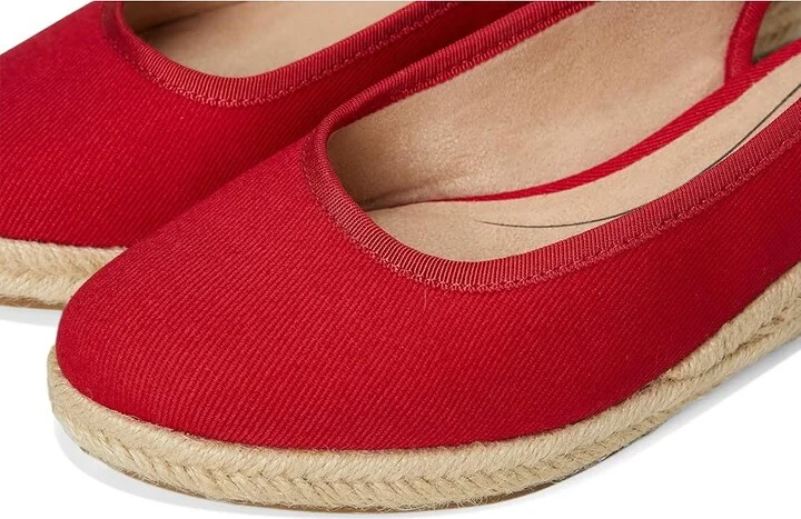 LifeStride Kayden Espadrille High Women's Heels Fire Red Fabric : 8.5 W (C), Leather - Image 7