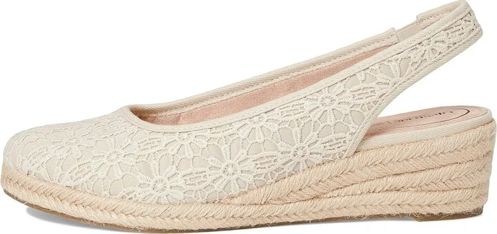 LifeStride Kayden Espadrille High Women's Heels Natural Tan Fabric : 11 M (B), Leather - Image 6