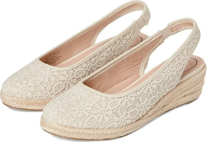 LifeStride Kayden Espadrille High Women's Heels Natural Tan Fabric : 11 M (B), Leather