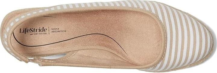 LifeStride Kayden Espadrille High Women's Heels Tan Fabric : 6.5 M (B), Leather - Image 2