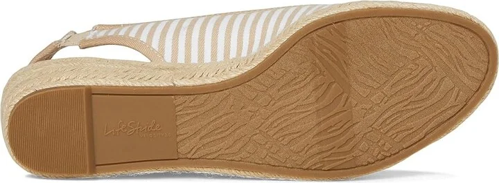 LifeStride Kayden Espadrille High Women's Heels Tan Fabric : 6.5 M (B), Leather - Image 3