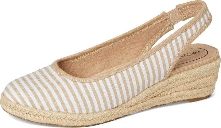 LifeStride Kayden Espadrille High Women's Heels Tan Fabric : 6.5 M (B), Leather - Image 5