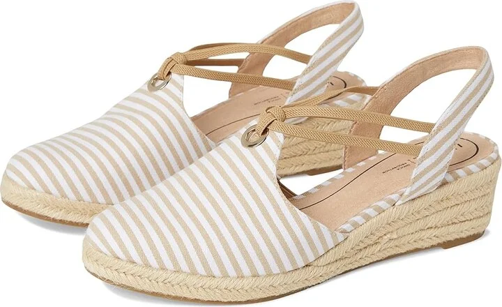Tan,white Linen Stripe