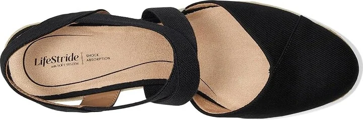 LifeStride Kimball Women's Sandals Black Canvas : 11 W (C), Canvas/Textile - Image 2