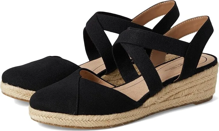 LifeStride Kimball Women's Sandals Black Canvas : 11 W (C), Canvas/Textile